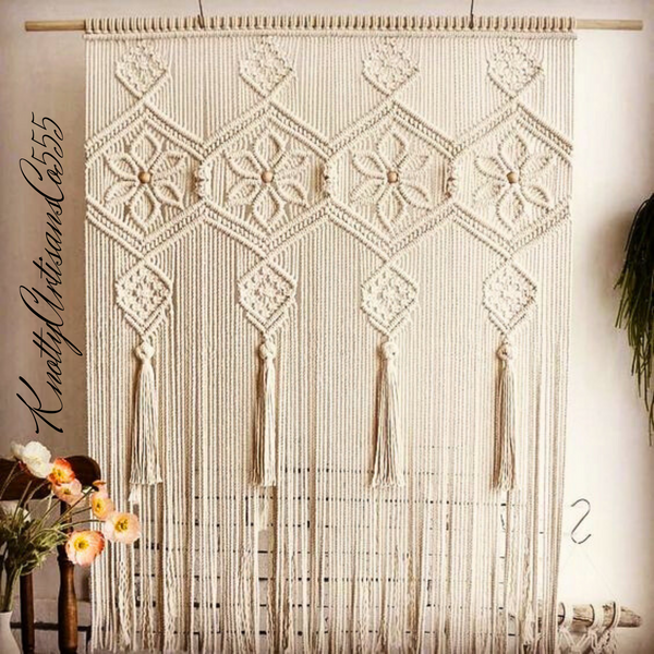 Macrame Curtains - Boho Home Decor, Room Divider