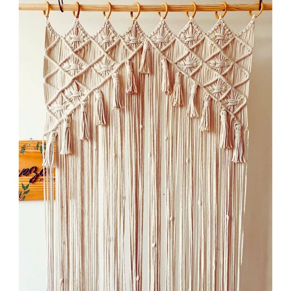 Macrame Curtains - Macrame Valance Boho Home Decor