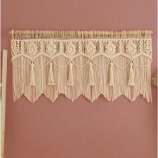 Handmade Macramé Window Valance | Boho Wall Hanging