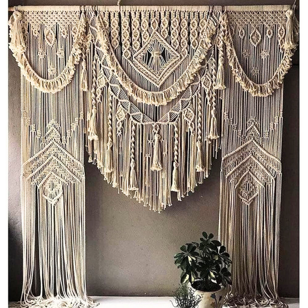 Macrame Wall Hanging - Boho Wedding Arch Backdrop, Macrame Curtains