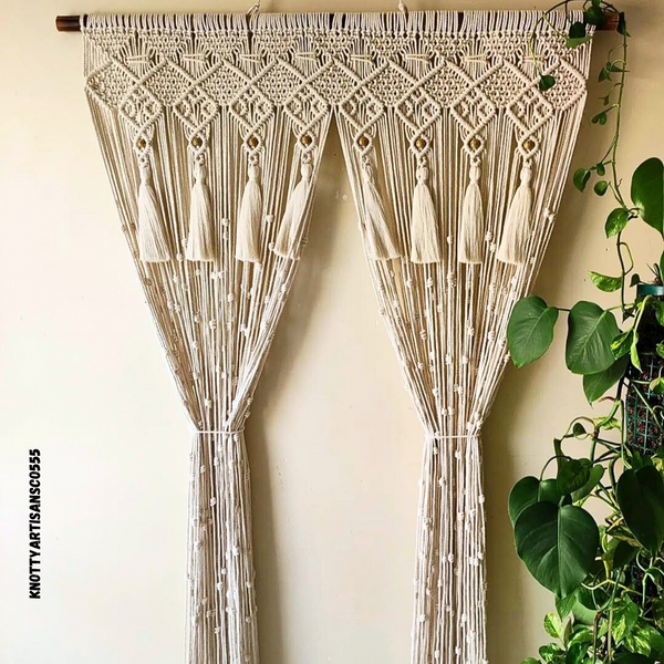 Macrame Curtains Boho Valance Macrame Home Decor