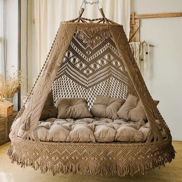 Macrame Hammock Chair - Macrame Double seat Swing