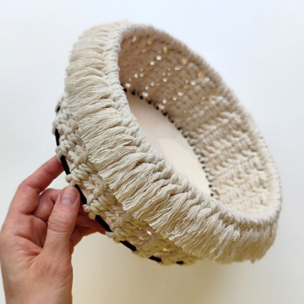 Handmade Macramé Basket – Natural Cotton Storage Organizer