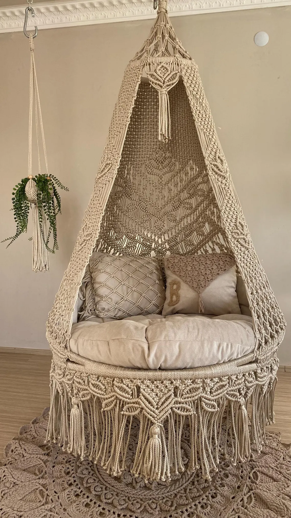 Macrame Swing Chair - Macrame Hammock Chair | Home Decor