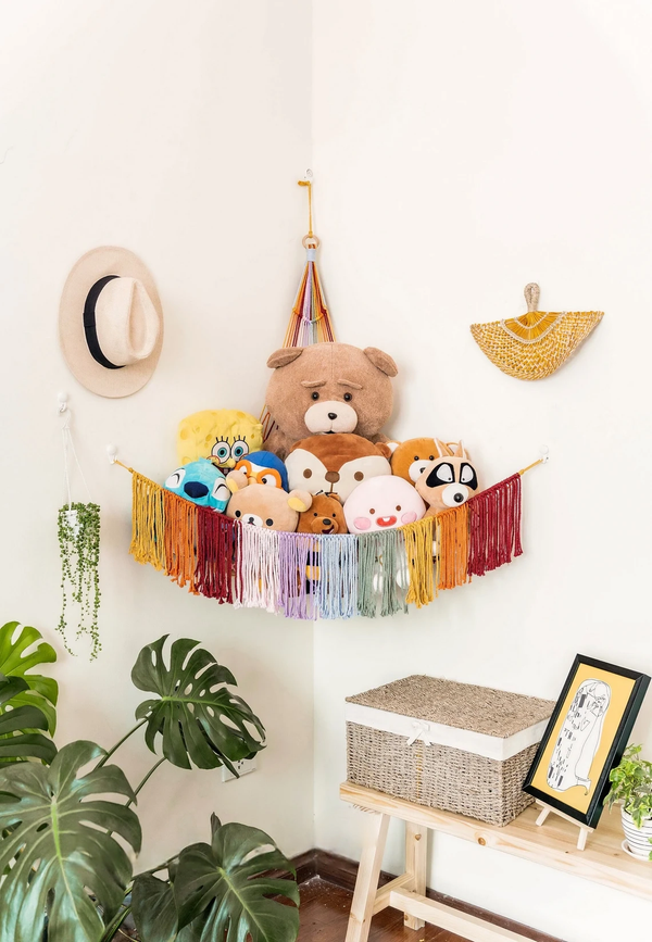 Fringe Corner Macrame Toy Hammock